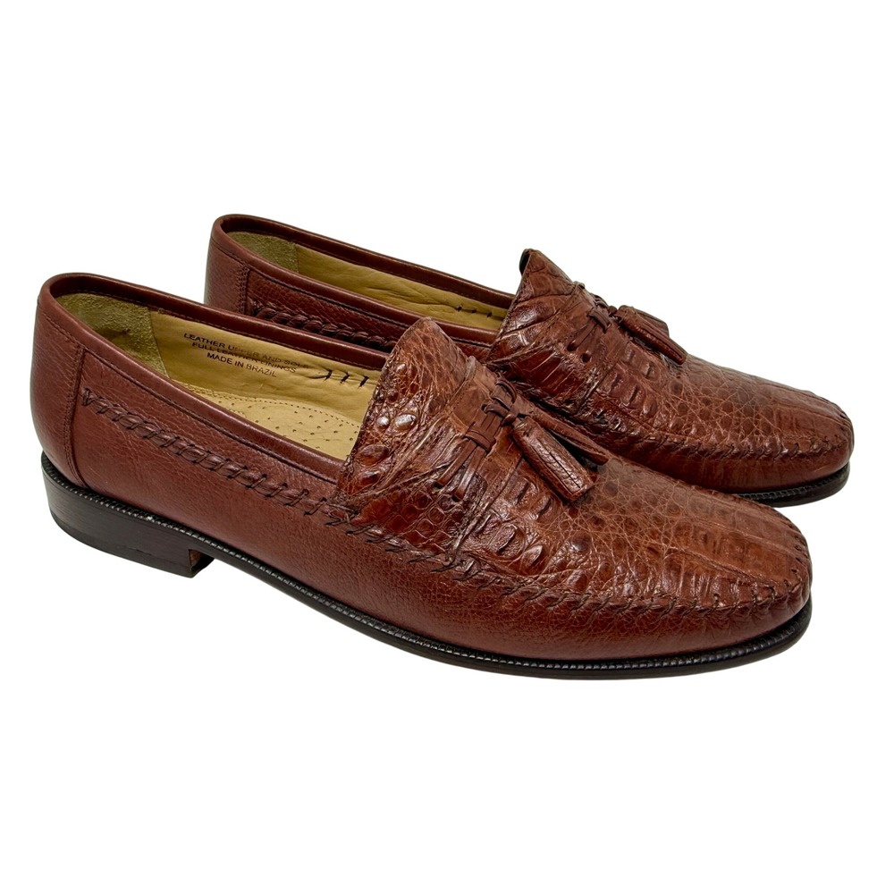 Brass Boot Men's Tassel Loafers Full Leather Made in Brazil / Spain Size 11 M - Picture 5 of 16